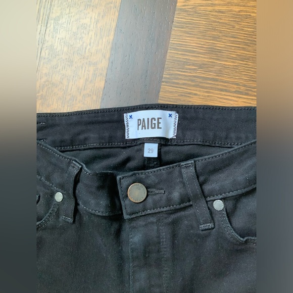 PAIGE Premium Women’s Verdugo Denim Cropped Jeans Pants Black Overdye Size 29 - Picture 6 of 16